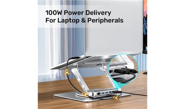 UNITEK LAPTOP STAND 360° ROTATING BASE WITH DETACHABLE USB-C HUB D1109B01