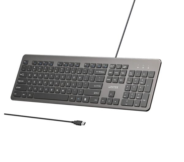 UNITEK SlimTap Ultra Light Wired Keyboard with 104 keys T052AGY01-US