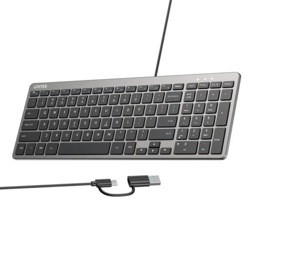 UNITEK SlimTap Ultra Light Wired Keyboard with 99 keys T053AGY01-US