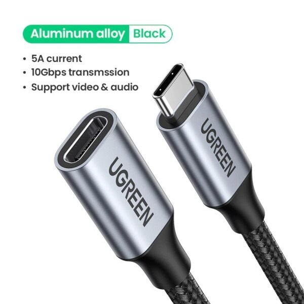 UGREEN 80810 USB-C 3.1 GEN 2 MALE TO FEMALE EXTENSION 0.5M
