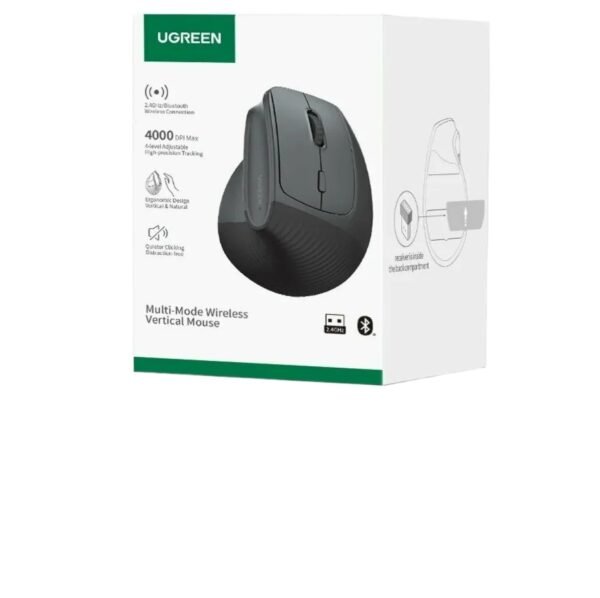 UGreen 65042 Multi Mode Wireless Bluetooth Vertical Mouse