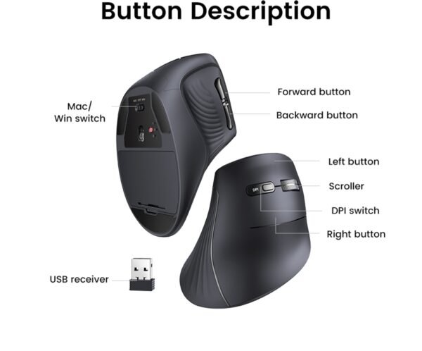UGREEN 25444 Multi-mode Vertical Mouse