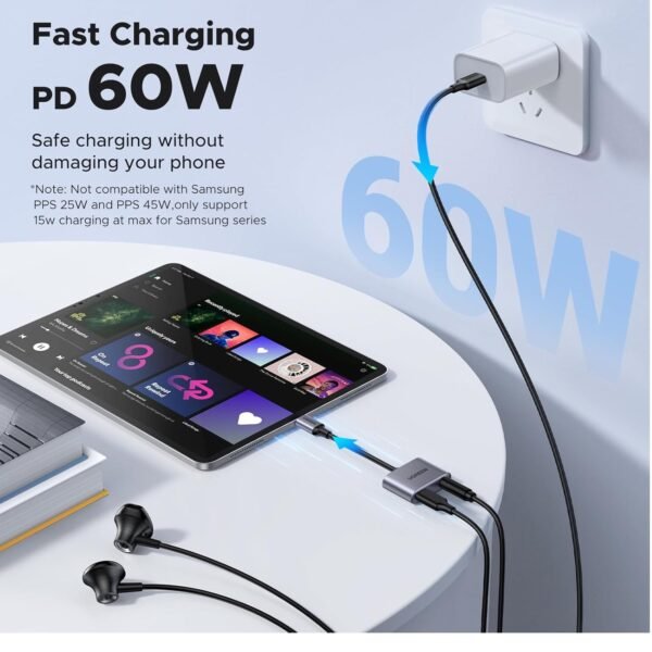 UGREEN 60164 USB-C TO 3.5MM AUDIO WITH PD ADAPTER