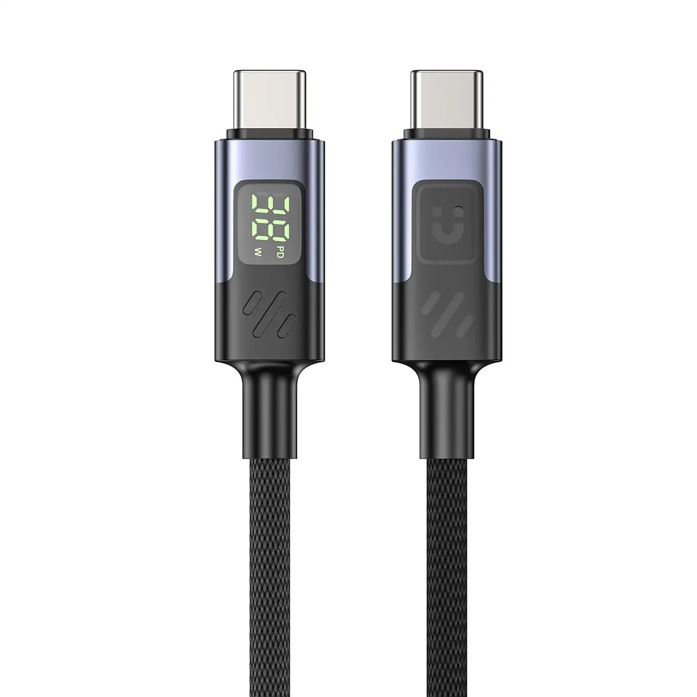 UNITEK USB-C TO C CHARGING CABLE WITH LED DISPLAY 60W BRAIDED C14158ABK01 1M-2M