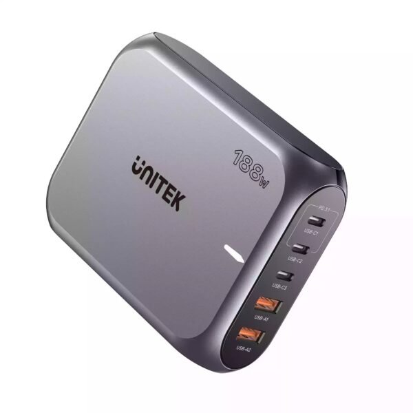 UNITEK Desktop GaN Charging Station EU 188W PD3.1 5Ports P1234AGY01