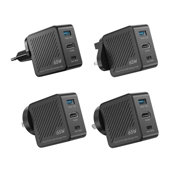 UNITEK GaN Charger Hub Travel Tri Pro 65W 3-in-1  P1242ABK01