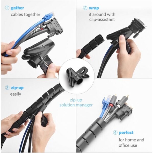 UGREEN 30820 PROTECTION TUBE 25mm CABLE ZIPPER 5M BLACK