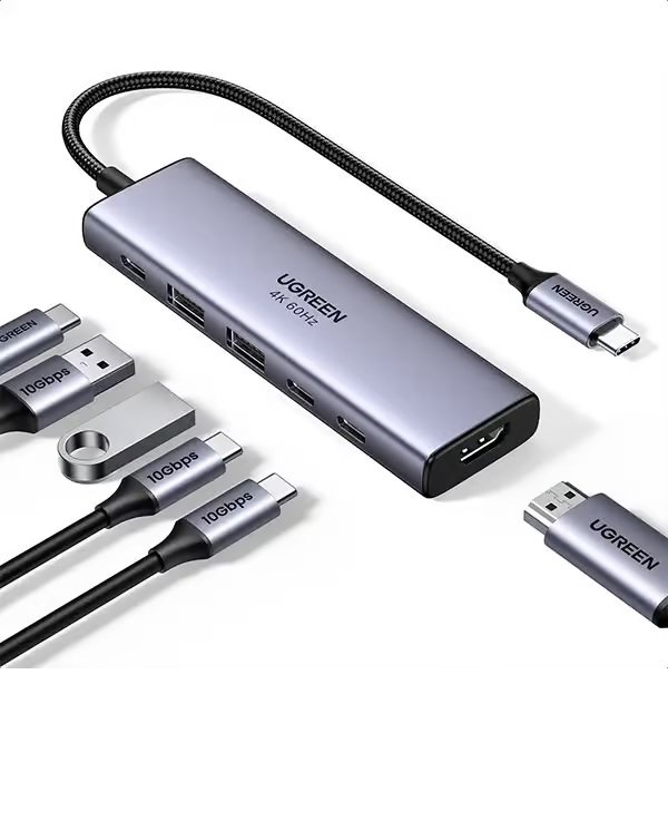 Ugreen 35999 (6in1) USB C To 2*USB3.0, 2*Usb C, 1*HDMI 60Hz, 1*PD