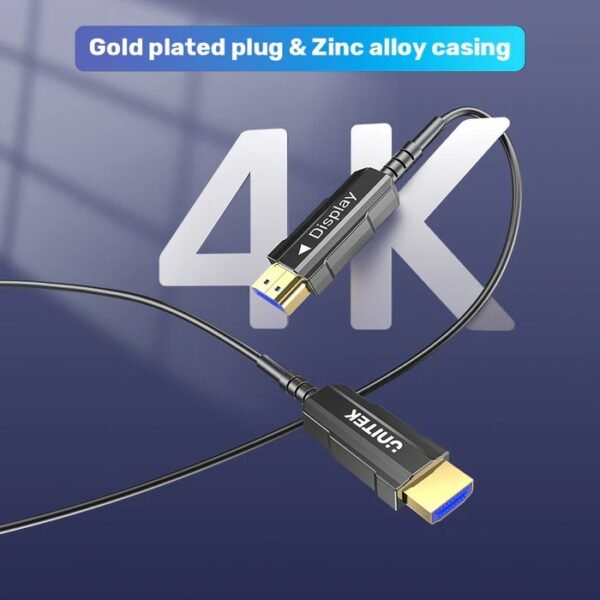 UNITEK HDMI CABLE FIBER OPTIC 4K@60HZ (C11072BK) 10M