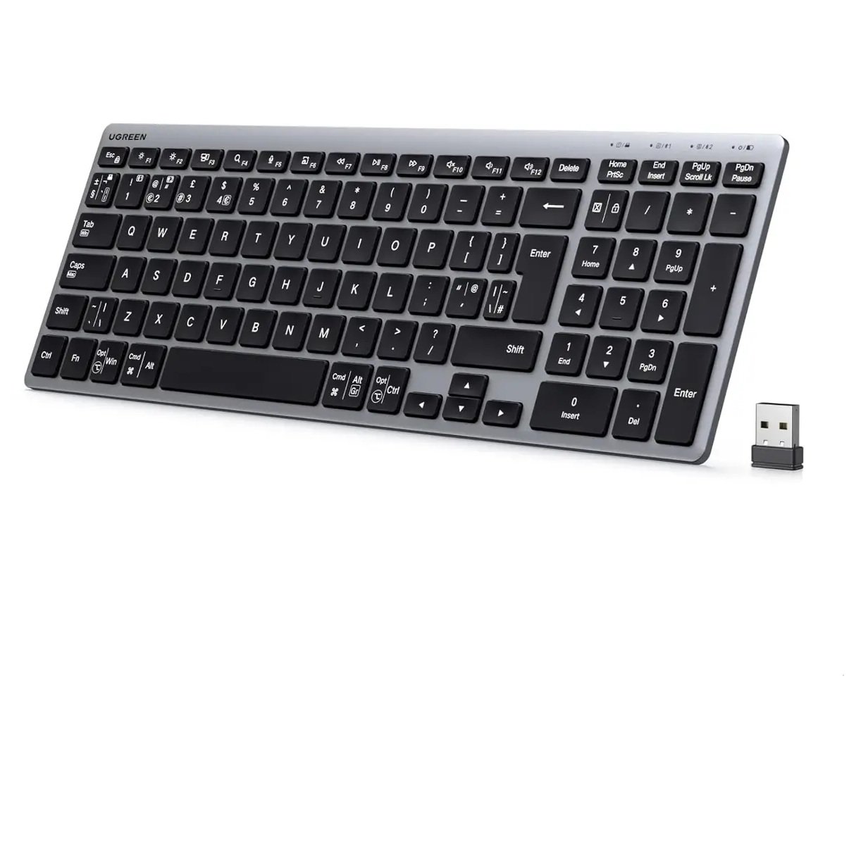 UGreen 75163 Wireless Keyboard, Bluetooth Keyboard with UK Layout, Mini and Rechargeable