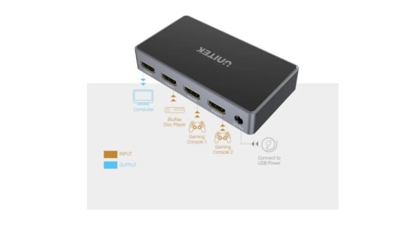 UNITEK  4K HDMI SWITCH 3 IN 1 OUT V1111A
