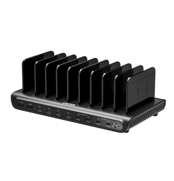 UNITEK  uCHARGE 240W 10-PORTS USB SMART CHARGING STATION 8XUSB-C / 2XUSB-A (P1230CBK01-EU)