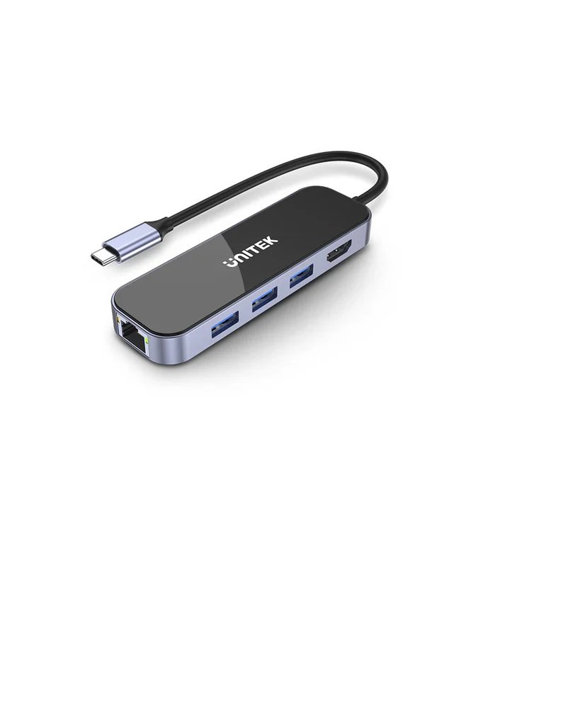 UNITEK  USB-C Hub H6 Gloss 6-in-1 WitH 100W PD  D1084A