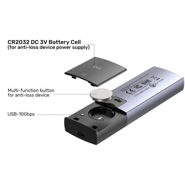 UNITEK SolidForce Smart Anti-loss M.2 SSD Enclosure S1251AGY01