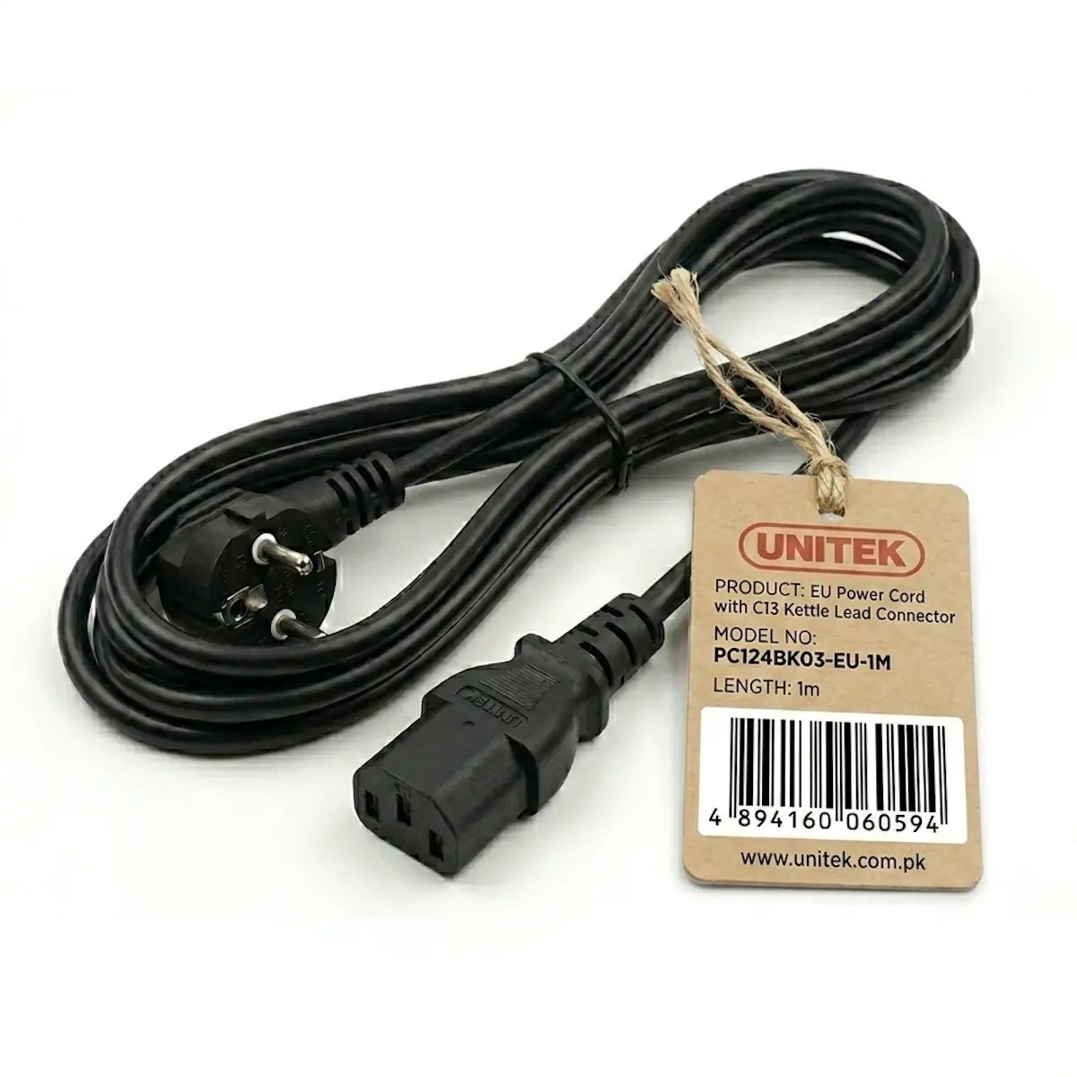 UNITEK Desktop Power Cord PC124BK03-EU 1M