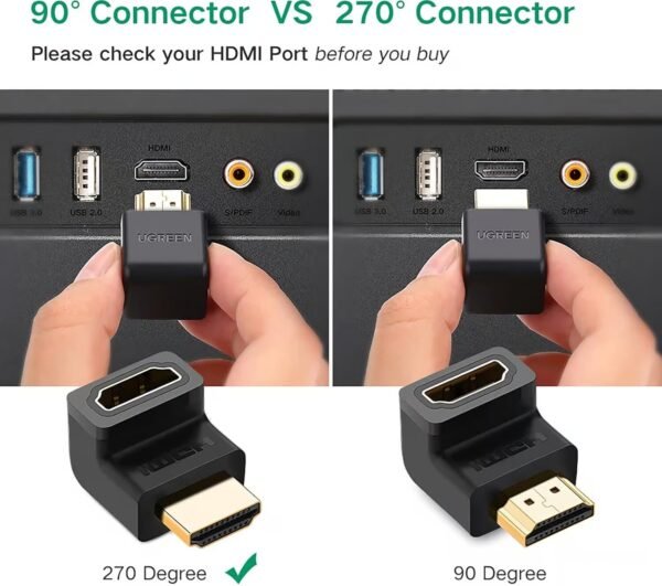 UGREEN 20110 Gold Plated 4K HDMI Male to Female Connector