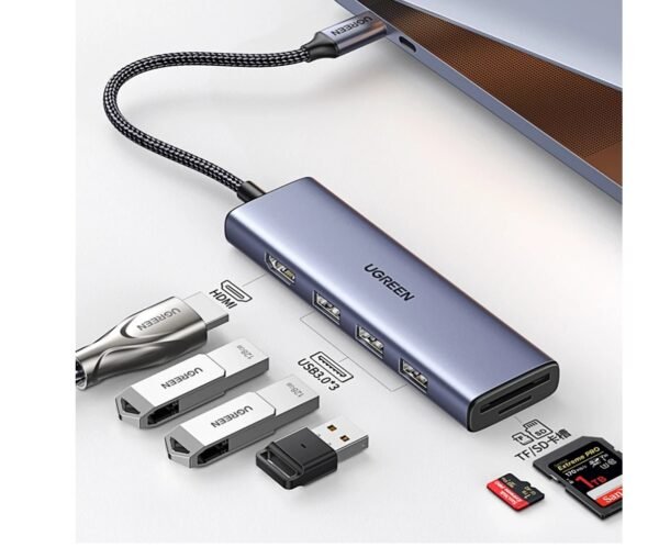 UGREEN 20956A USB-C to HDMI Hub Adapter 3x USB-A 3.0 SD/TF