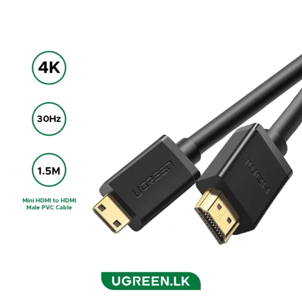 UGREEN 11167 MINI HDMI TO HDMI CABLE 1.5M BLACK