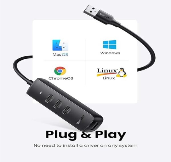 UGREEN 80657 4 Port USB 3.0 Hub 1m