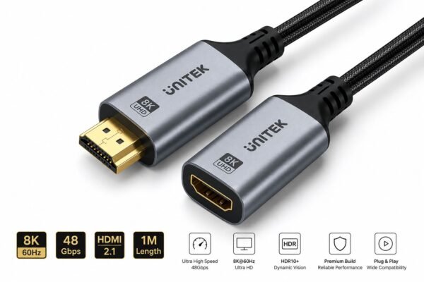 UNITEK C11091AGY01-1M ULTRA STREAM 8K@60HZ HDMI EXTENSION CABLE 1M