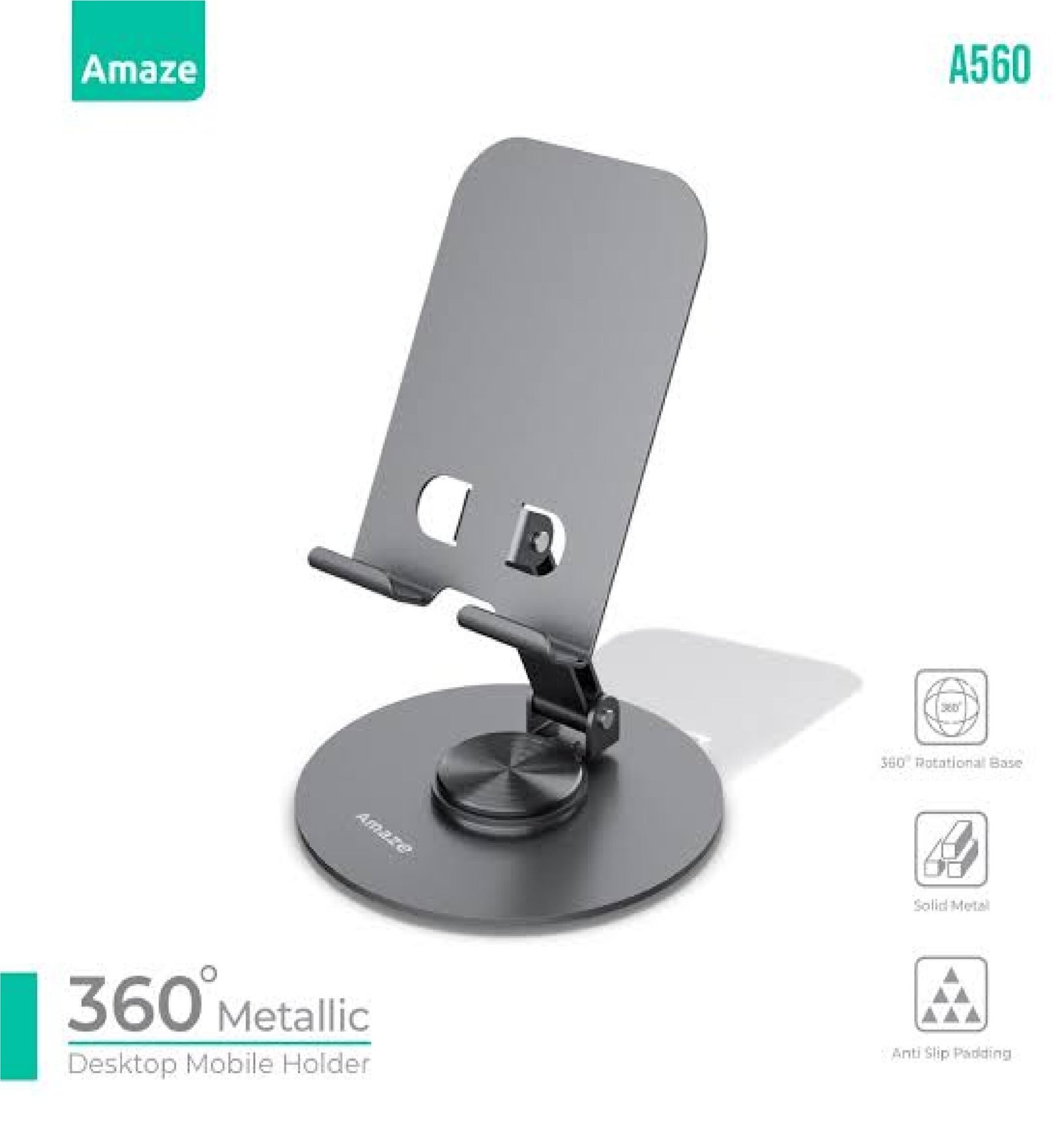 AMAZE 360 DEGREE METAILLIC DESKTOP MOBILE HOLDER A560