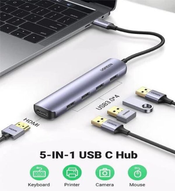 UGREEN 20197 USB-C TO 4XUSB 3.0 ,HDMI ADAPTER