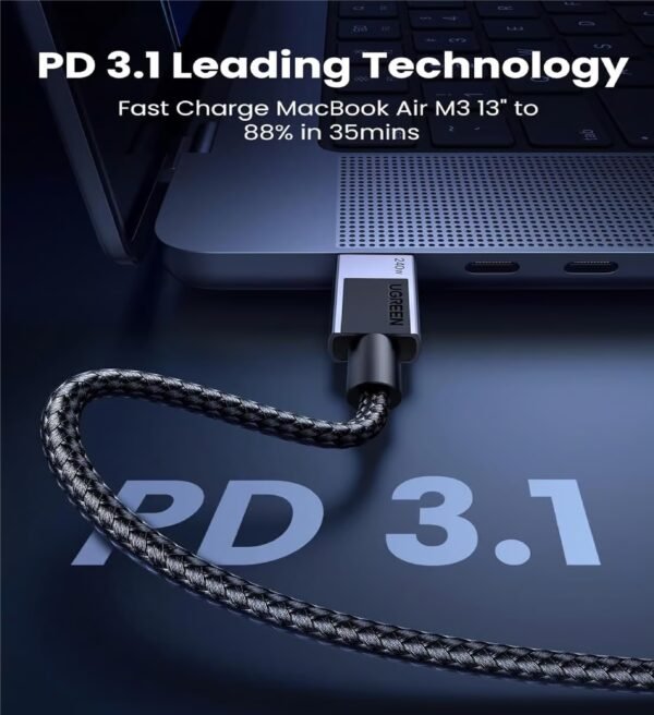 UGREEN 45068 USB-C TO C PD FAST CHARGING CABLE 240W 2M BRAIDED