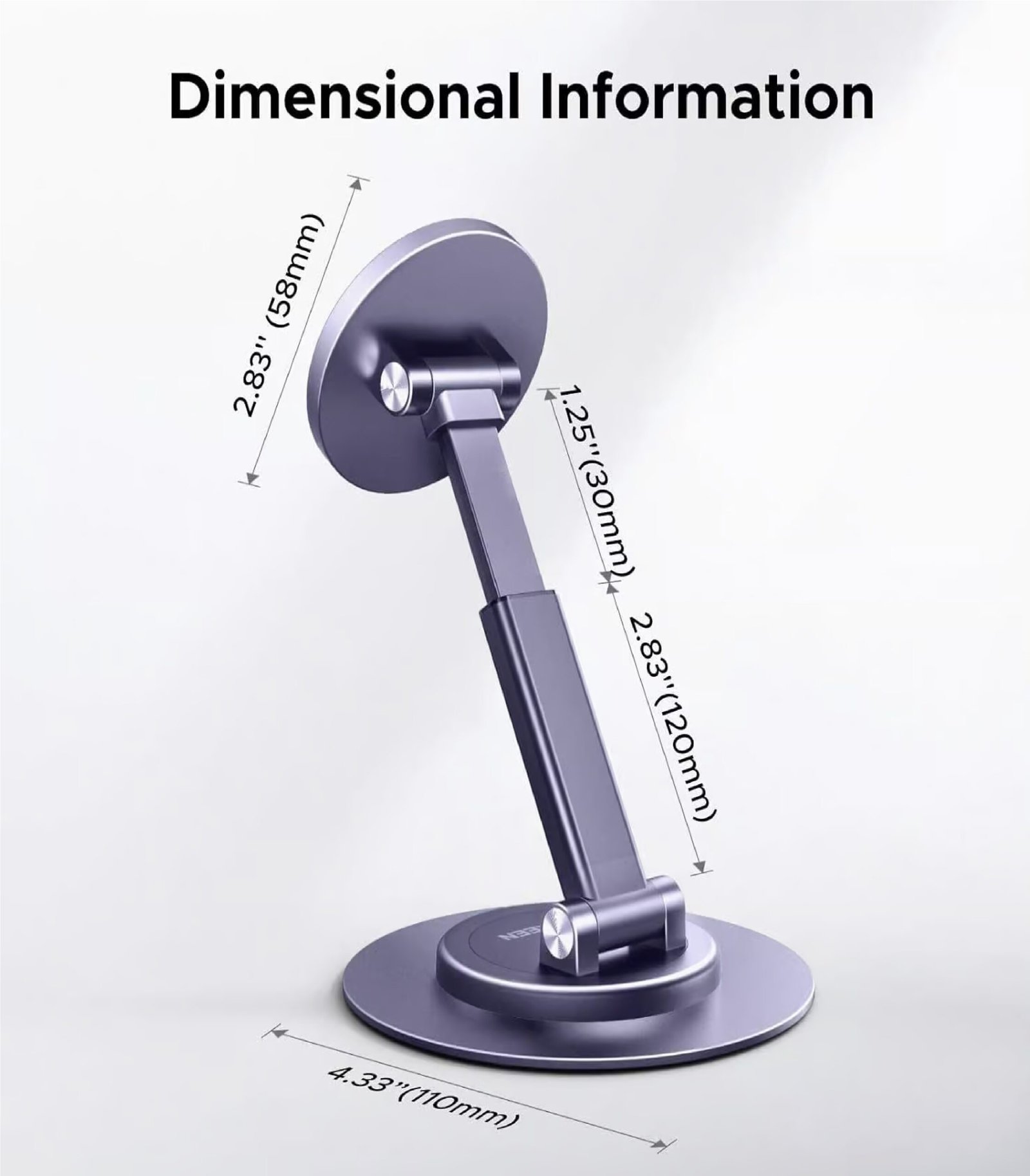UGREEN 65229 360° ROTATION MAGNETIC DESKTOP PHONE STAND METAL