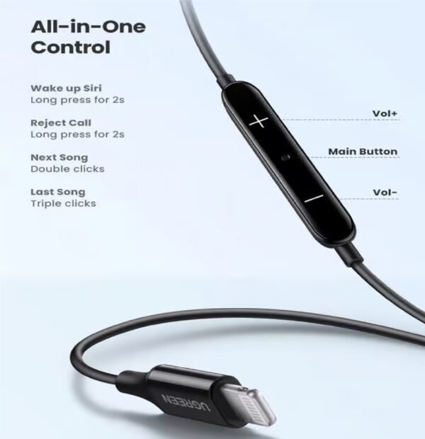 UGREEN 80655 IN-EAR EARPHONES WITH LIGHTNING CONNECTOR