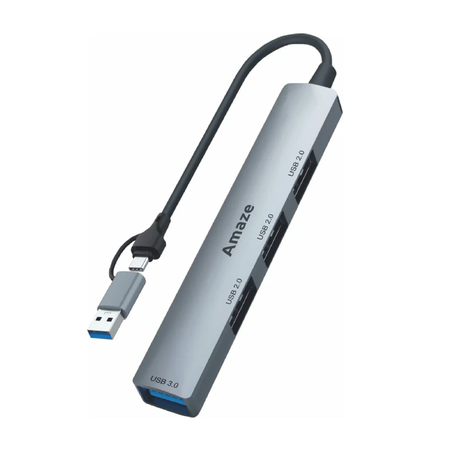 AMAZE USB + TYPE C TO 4-PORT USB3.0 HUB A314