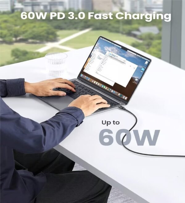 UGREEN 60788 USB-C TO C PD FAST CHARGING CABLE 60W 3M