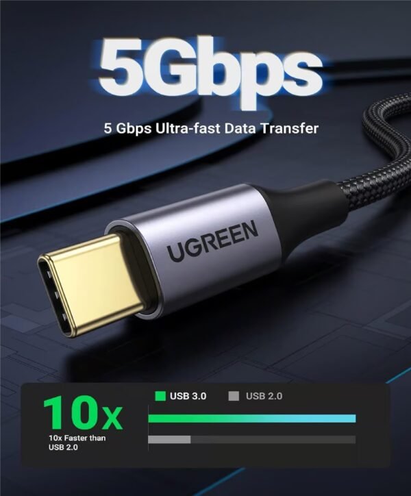 UGREEN 20288 USB-A 3.0 TO USB-C CABLE 2M BRAIDED