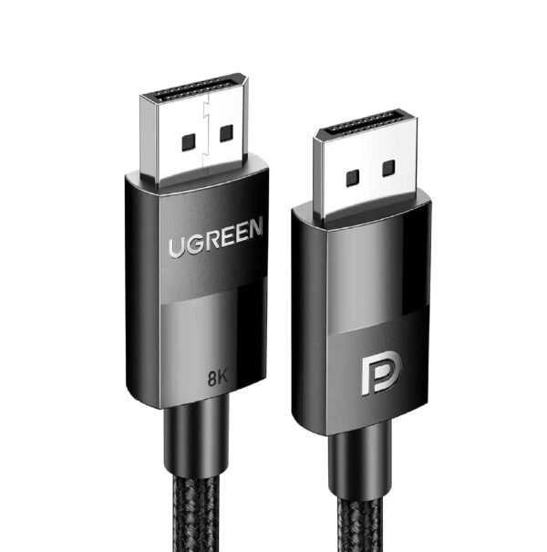 UGREEN 80390 DISPLAY PORT 1.4 MALE TO MALE 8K BRAIDED CABLE 1M