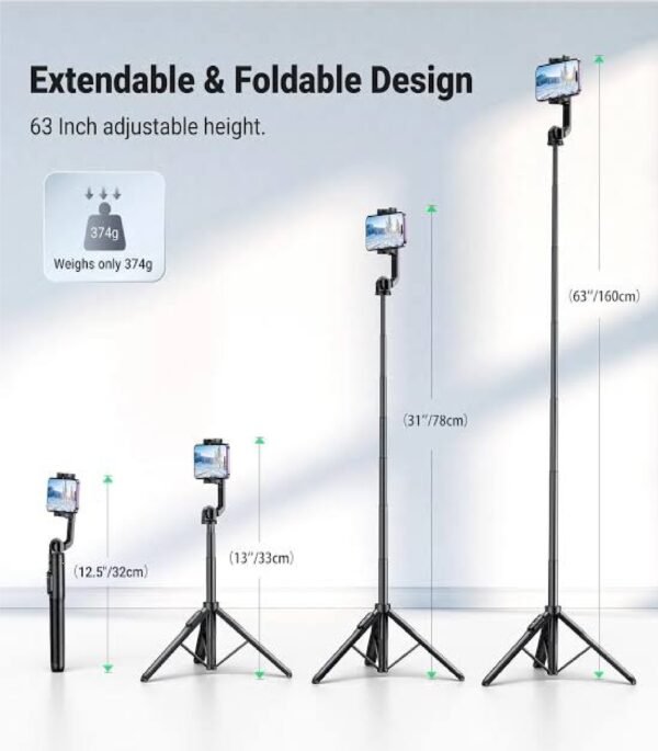 UGREEN 15062 LP586 SELFIE STICK TRIPOD WITH BLUETOOTH REMOTE