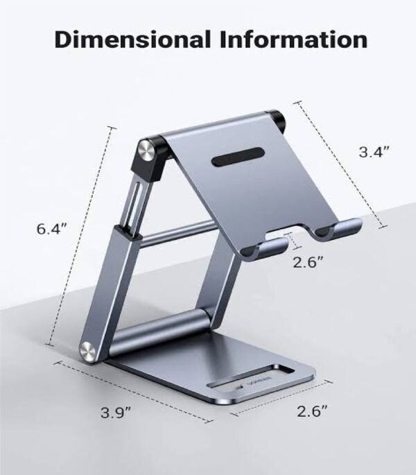 UGREEN 50324 MULTI-ANGLE ADJUSTABLE METAL DESKTOP PHONE STAND GREY