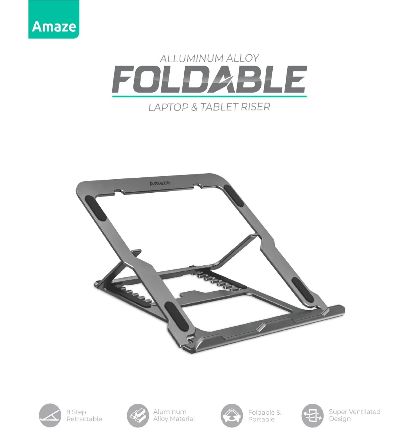 AMAZE ALUMINUM ALLOY FOLDABLE LAPTOP AND TABLET RISER A535
