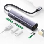 UGREEN 20932 USB-C TO GIGABIT ETHERNET ADAPTER 3XUSB 3.0 PORTS PD