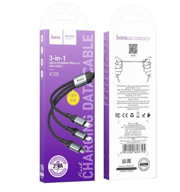 Hoco Fresh 3-in-1 Charging Cable X102