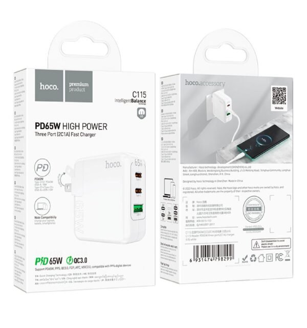 Hoco 3.0 High Power Fast Charger 65W C115
