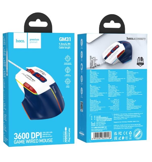 Hoco Overlord Luminous Gaming Mouse GM31