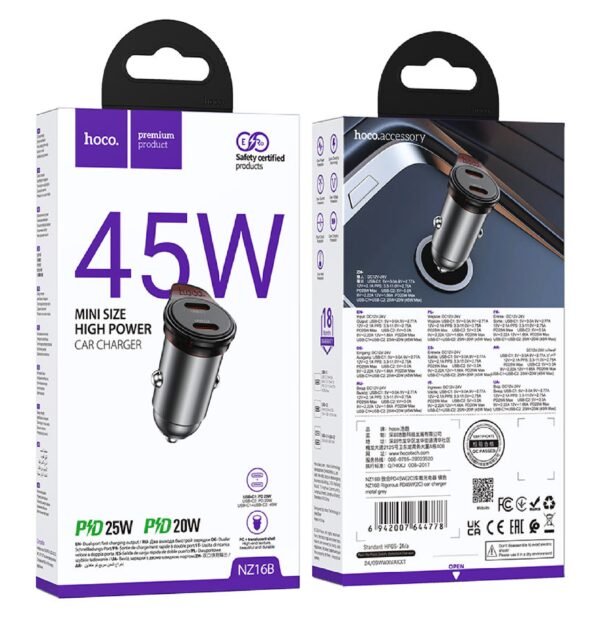 Hoco Mini Car Charger 45W NZ16B