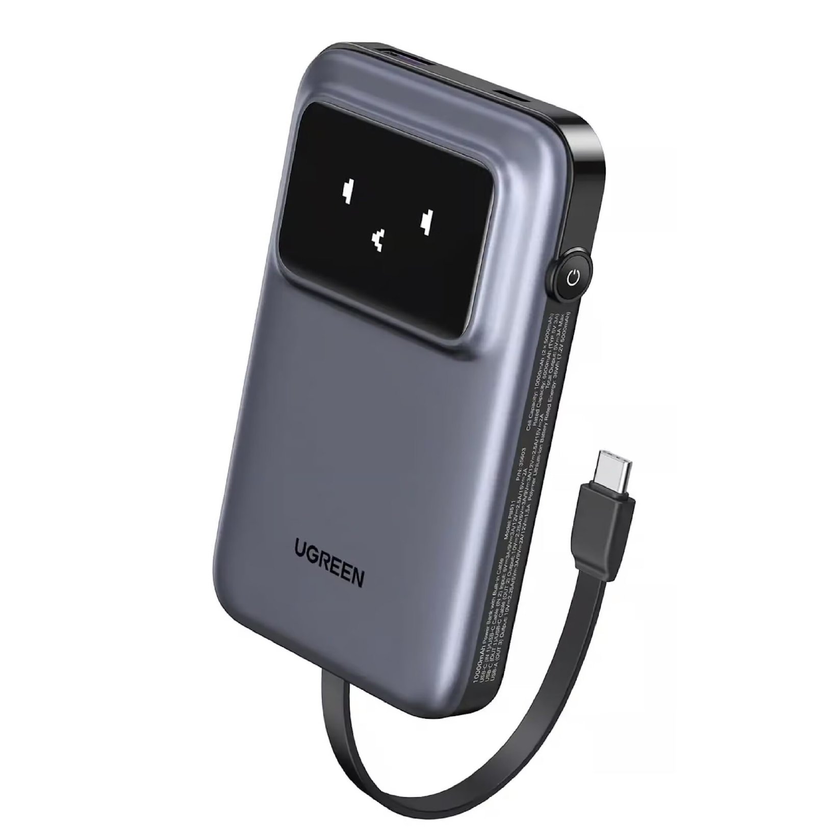 UGREEN 35603B POWERBANK WITH BUILT IN CABLE 10000MAH