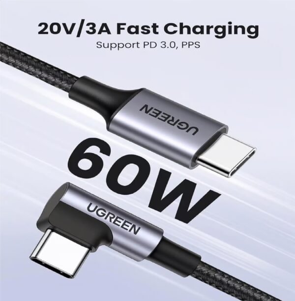 UGREEN 80714 USB C TO C ANGLE CABLE 3M