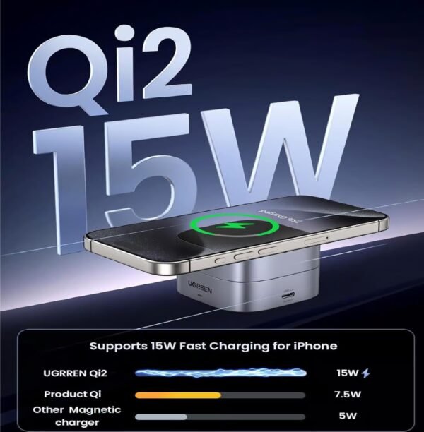 UGREEN 35316 MagFlow Magnetic Foldable Wireless Charging Station