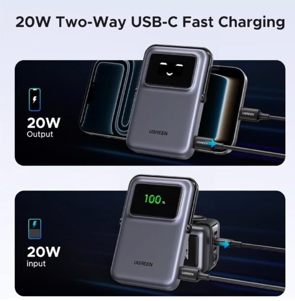 UGREEN 45327 Uno Magnetic Wireless Power Bank 10000mAh PD 20W
