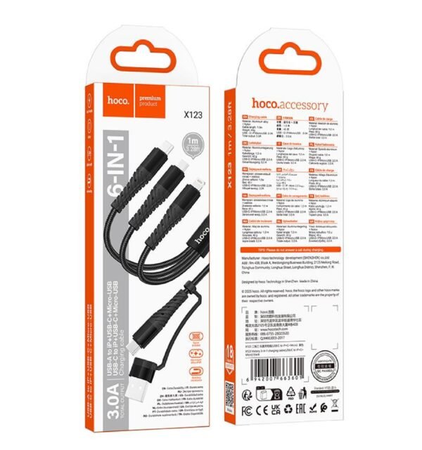 Hoco 3 in 1 charging cable X123
