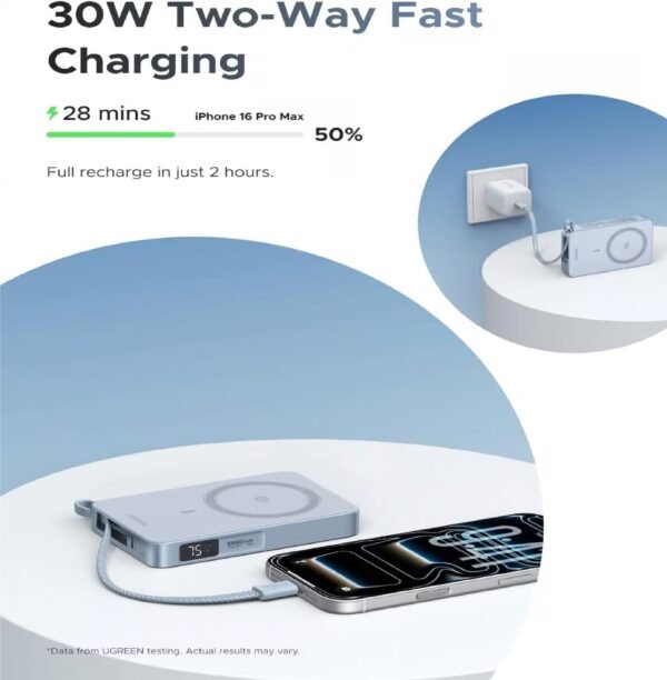 UGREEN 65958B Magnetic MagFlow Power Bank Wireless 10000mAh 25W