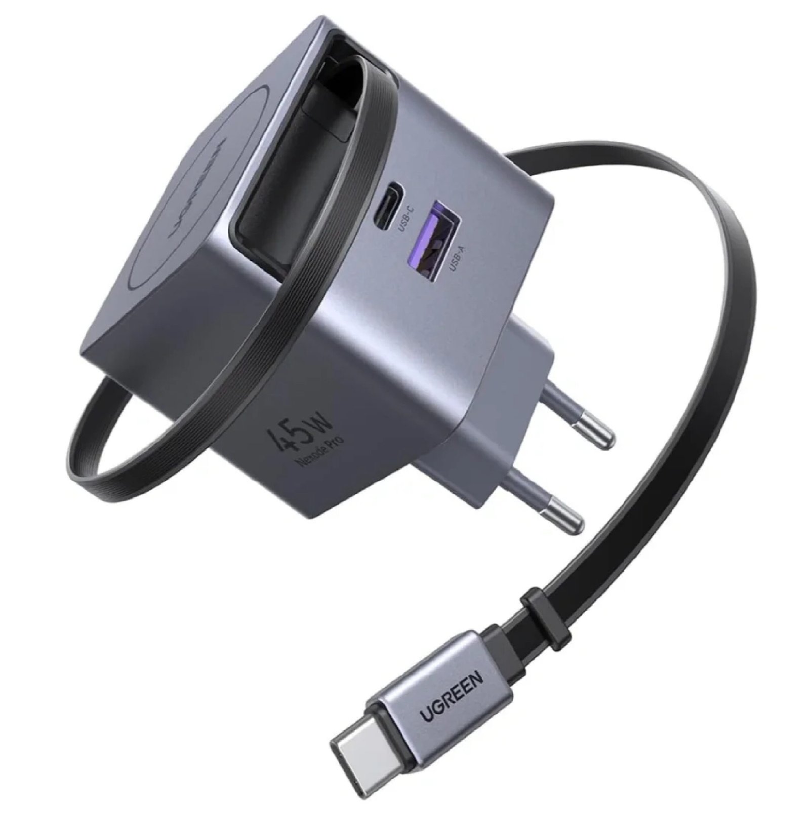 UGREEN 65822 Nexode Pro GaN Fast Charger with Retractable Cable