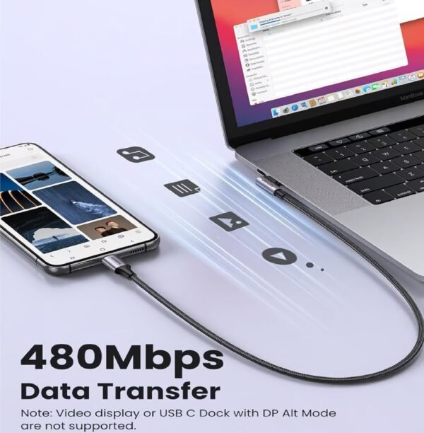 UGREEN 80714 USB C TO C ANGLE CABLE 3M