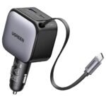 UGREEN 55212B CAR CHARGER WITH RETRACTABLE CABLE 60W PD 3.0